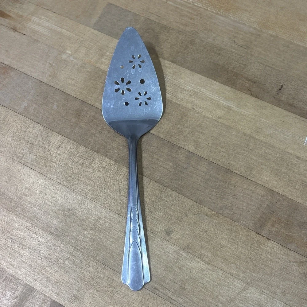 Ekco EKS7 Stainless Pie Server Glossy USA Chevron Geometric Center Flatware